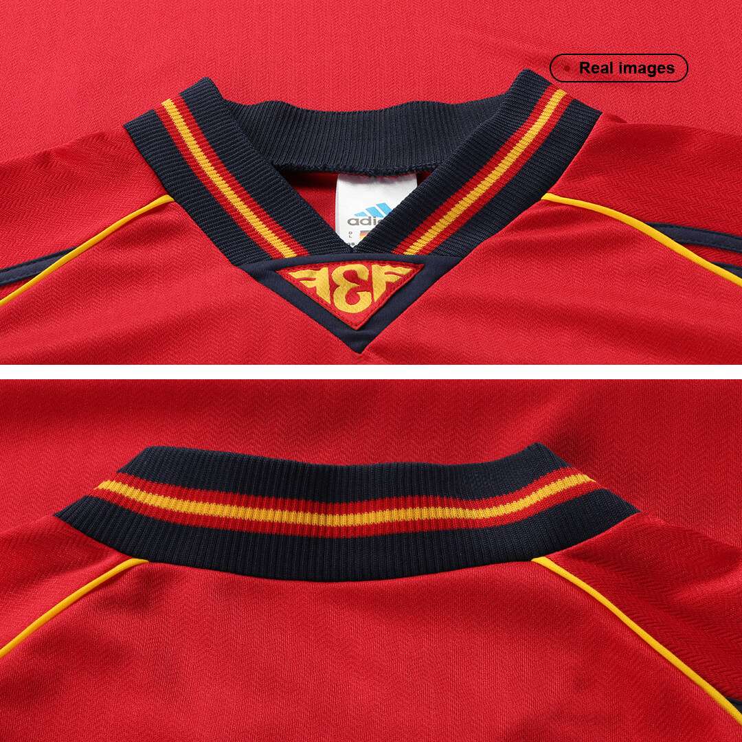 Spain 1998 Retro Jersey Home Soccer Shirt - bestsoccerstore