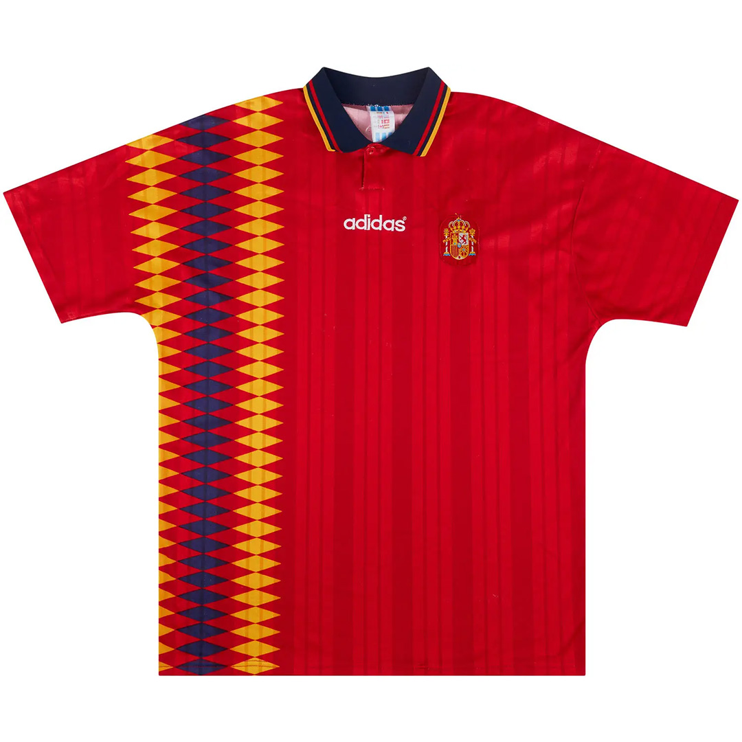 Spain 1994 Retro Jersey Home Soccer Shirt - bestsoccerstore