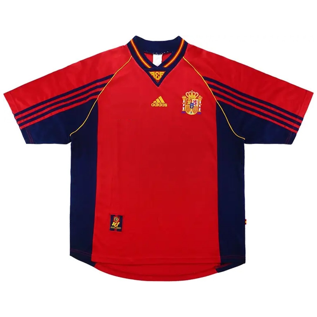 Spain 1998 Retro Jersey Home Soccer Shirt - bestsoccerstore