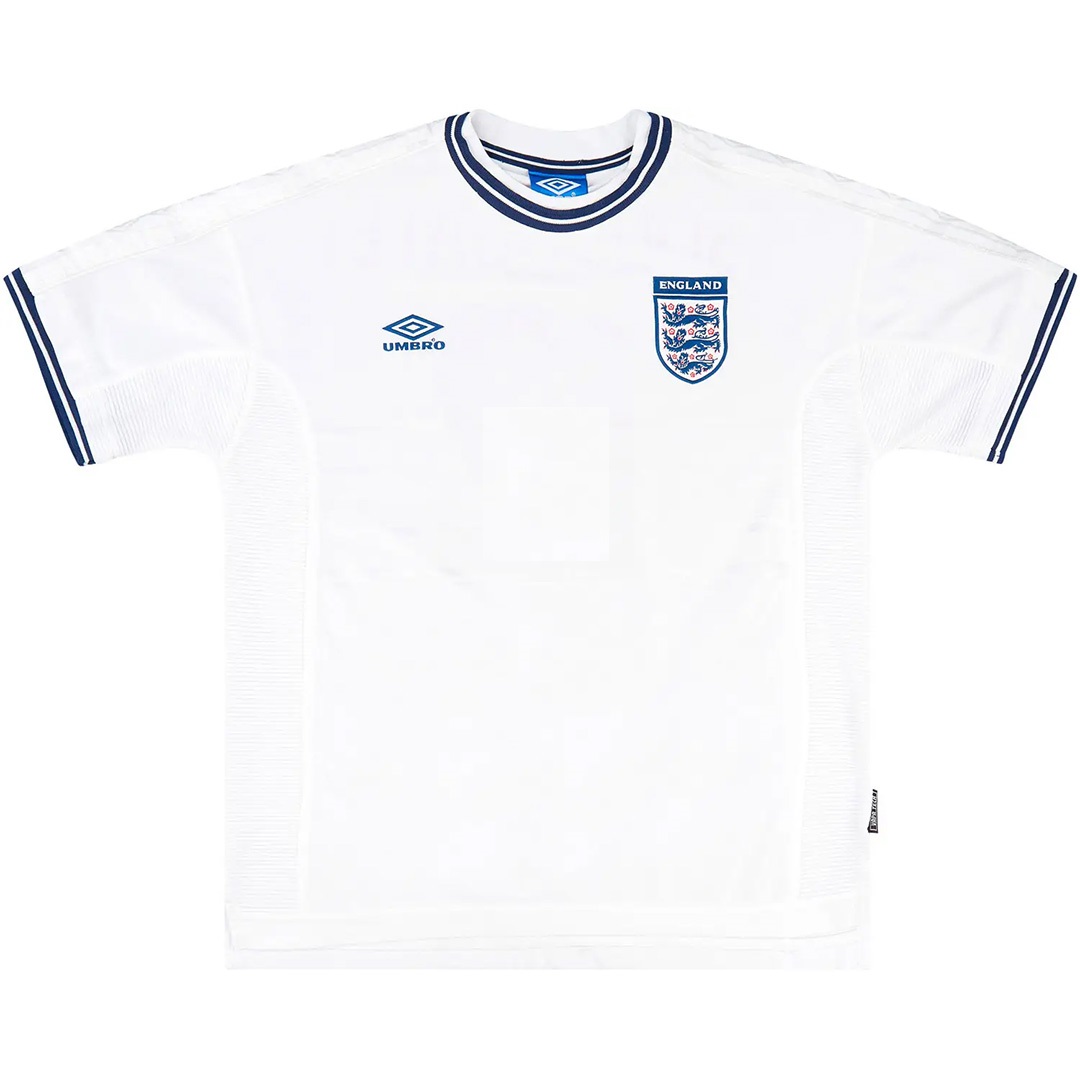 England 2000 Retro Jersey Home Soccer Shirt - bestsoccerstore