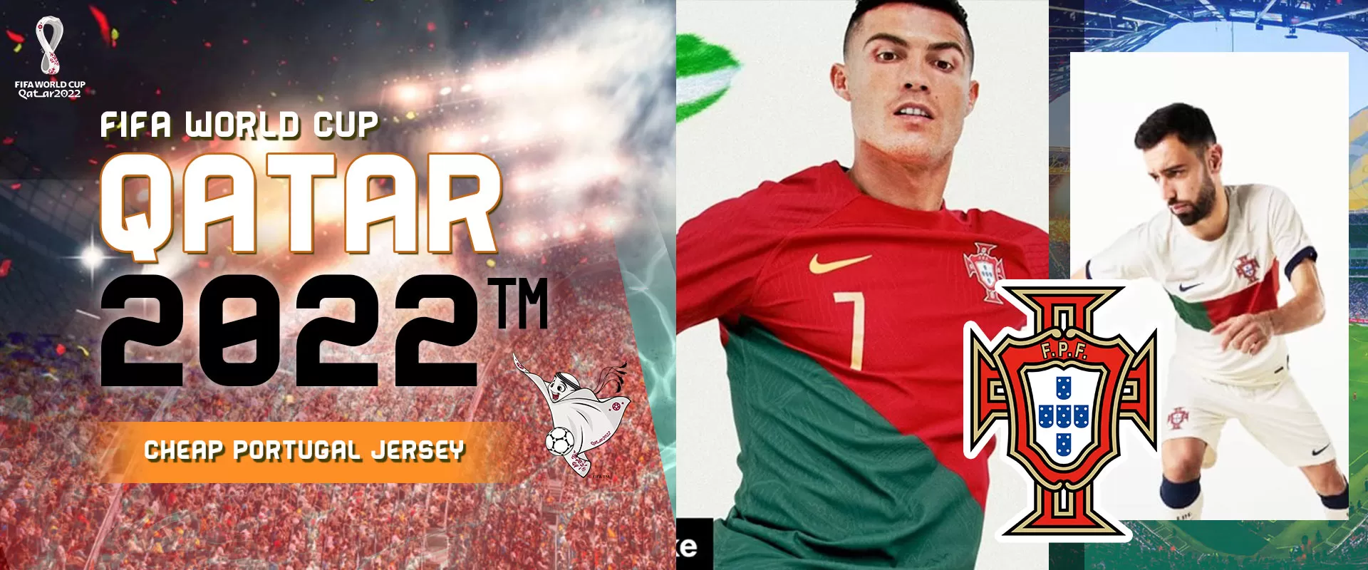 Nike Portugal Away Stadium Shirt 2022 with Ronaldo 7 Printing