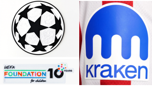 24/26 UCL & UEFA Foundation 10 Years Badge & KRAKEN Sponsor（Atletico Madrid Home）