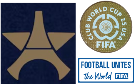 PSG Eiffel Tower Star & Club World Cup 25 USA Badge & FOOTBALL UNITES the world (White) Badge