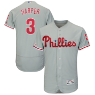 Bryce Harper Philadelphia Phillies Majestic Away Flex Base Authentic Collection Player Jersey - Gray