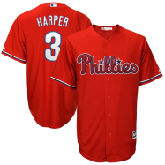 Bryce Harper Philadelphia Phillies Majestic Official Cool Base Player Jersey - Scarlet
