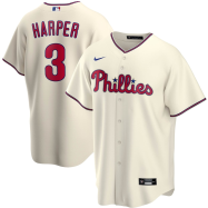 Bryce Harper Philadelphia Phillies Alternate 2020 Replica Player Jersey - Cream