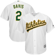 Khris Davis Oakland Athletics Majestic Home Official Cool Base Replica Player Jersey - White