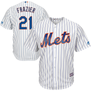 Todd Frazier New York Mets Majestic Official Cool Base Player Jersey - White/Royal