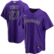Trevor Story Colorado Rockies Nike Alternate 2020 Replica Player Jersey - Purple