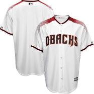 Arizona Diamondbacks Majestic Official Cool Base Jersey - White/Sedona Red