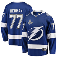 Victor Hedman #77 Tampa Bay Lightning Fanatics Branded Home 2020 Stanley Cup Champions Breakaway Jersey - Blue