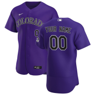 Colorado Rockies Nike 2020 Alternate Authentic Custom Jersey - Purple