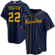 Christian Yelich Milwaukee Brewers Nike Alternate 2020 Replica Player Jersey - Navy