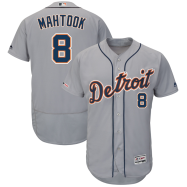 Mikie Mahtook Detroit Tigers Majestic Road Authentic Collection Flex Base Player Jersey - Gray