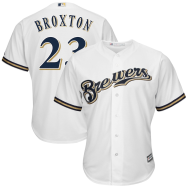 Keon Broxton Milwaukee Brewers Majestic Home Cool Base Replica Player Jersey - White
