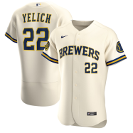 Christian Yelich Milwaukee Brewers Nike Home 2020 Authentic Player Jersey - Cream