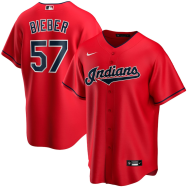 Shane Bieber Cleveland Indians Nike Alternate 2020 Replica Player Jersey – Red