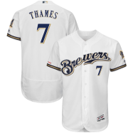 Eric Thames Milwaukee Brewers Majestic Flex Base Authentic Collection Jersey - White