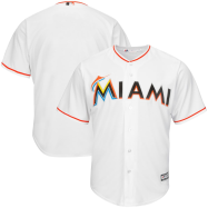 Miami Marlins Majestic Big & Tall Cool Base Team Jersey - White