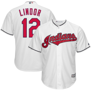 Francisco Lindor Cleveland Indians Majestic Home Big & Tall Cool Base Player Jersey - White