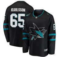 Erik Karlsson #65 San Jose Sharks Fanatics Branded Breakaway Alternate Player Jersey - Black