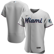 Miami Marlins Nike Road 2020 Authentic Team Jersey - Gray