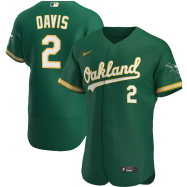 Khris Davis Oakland Athletics Nike Alternate 2020 Authentic Player Jersey - Kelly Green