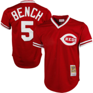 Johnny Bench Cincinnati Reds Mitchell & Ness 1983 Authentic Copperstown Collection Mesh Batting Practice Jersey - Red