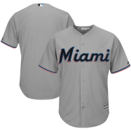 Miami Marlins Majestic 2019 Official Cool Base Jersey - Gray