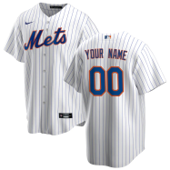 Men's New York Mets Nike White&Royal Home 2020 Replica Custom Jersey