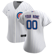 Women's Chicago Cubs Nike White&Royal 2020 Home Replica Custom Jersey