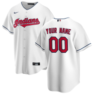 Men's Cleveland Indians Nike White Home 2020 Replica Custom Jersey