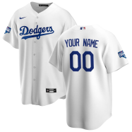 Men's Los Angeles Dodgers Nike White 2020 World Series Champions Home Custom Replica Jersey