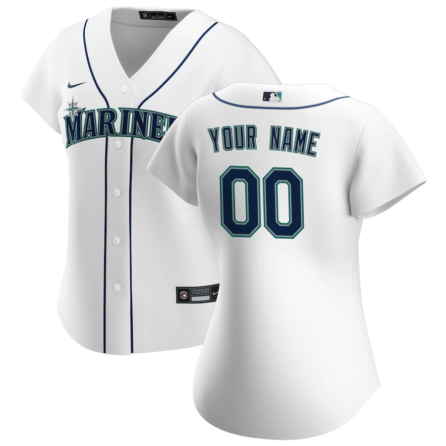 Women's Seattle Mariners Nike White 2020 Home Replica Custom Jersey