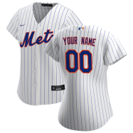 Women's New York Mets Nike White&Royal 2020 Home Replica Custom Jersey