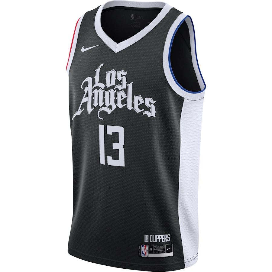 bestsoccerstore | Men's LA Clippers Paul George #13 Nike Black 2020/21 ...