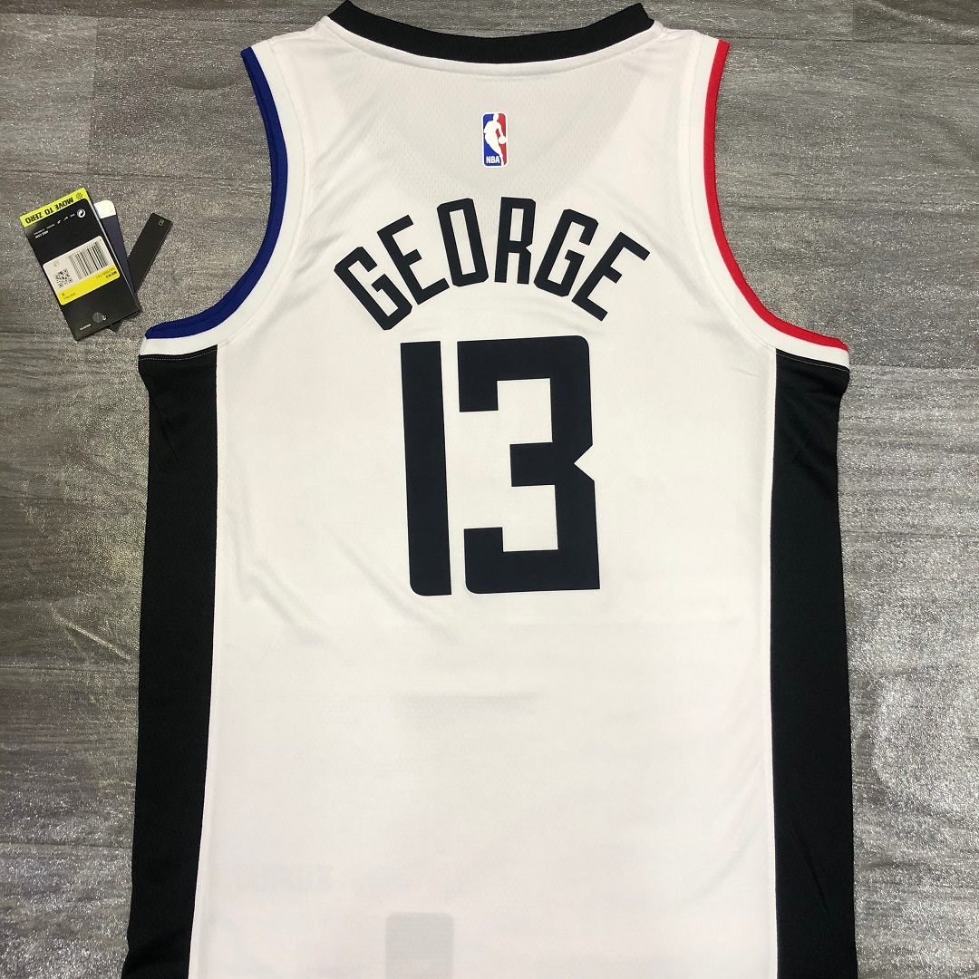 bestsoccerstore | Men's LA Clippers Paul George #13 Nike White 2020/21
