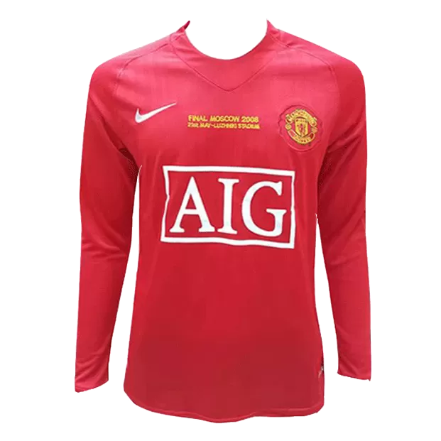 Ronaldo Manchester united 2008 Home Red UEFA CL Final Moscow Jersey  Men's xL