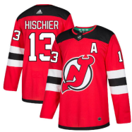 Men's New Jersey Devils #13 HISCHIER Red Authentic Jersey
