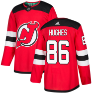 Men's New Jersey Devils #86 HUGHES Red Authentic Jersey