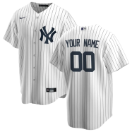 Men's New York Yankees Nike White Home 2020 Replica Custom Jersey