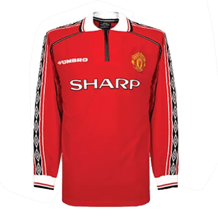 Manchester United Jersey Custom Home Soccer Retro Jersey 1998/99 - bestsoccerstore