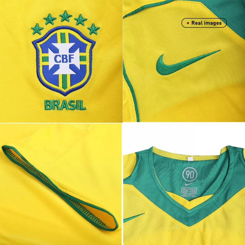 Brazil Jersey Custom Home Soccer Jersey 2004 - bestsoccerstore