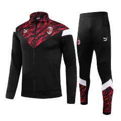Kid's Puma AC Milan Black&Red High Neck Collar Training Jacket Soccer Jersey 2021/22 - bestsoccerstore