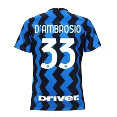 Inter Milan Jersey Custom Home D'AMBROSIO #33 Soccer Jersey 2020/21 - bestsoccerstore