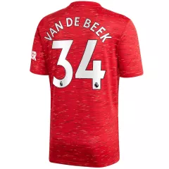Manchester United Jersey Custom Home VAN DE BEEK #34 Soccer Jersey 2020/21 - bestsoccerstore