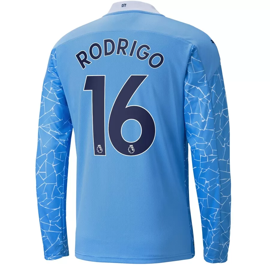 Manchester City Jersey RODRIGO #16 Custom Home Soccer Jersey 2020/21 - bestsoccerstore