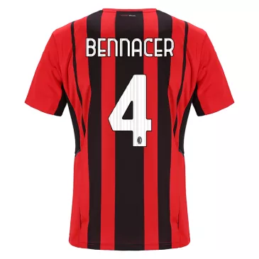 AC Milan Jersey Custom Home BENNACER #4 Soccer Jersey 2021/22 - bestsoccerstore
