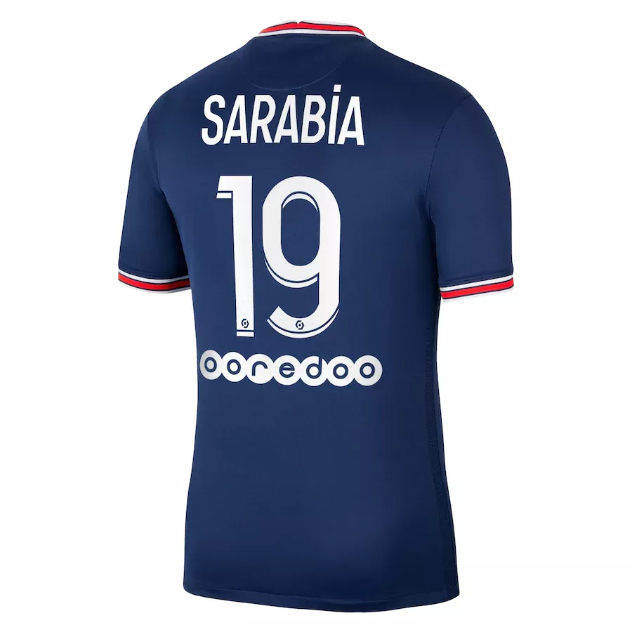 PSG Jersey Custom Home SARABIA #19 Soccer Jersey 2021/22 - bestsoccerstore