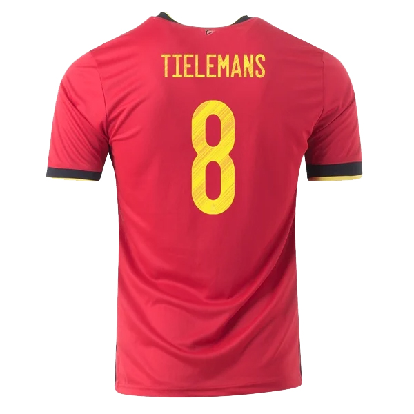 Belgium Jersey Custom TIELEMANS #8 Soccer Jersey Home 2020